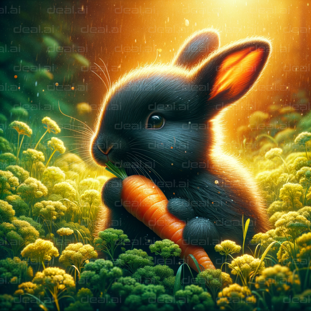 "Adorable Bunny with Carrot Delight"