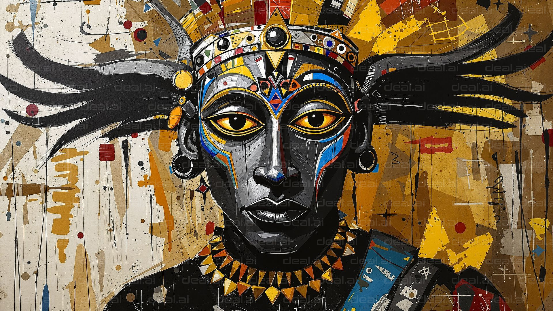 "Abstract Tribal Portrait Art"