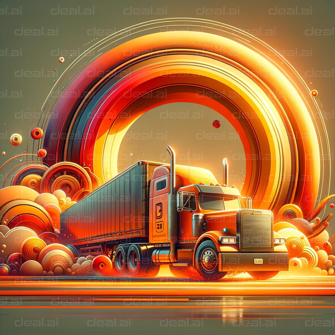"Vibrant Journey: Futuristic Truck Art"