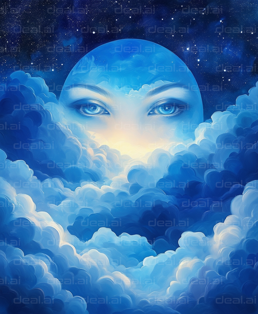 "Celestial Gaze Amidst the Clouds"