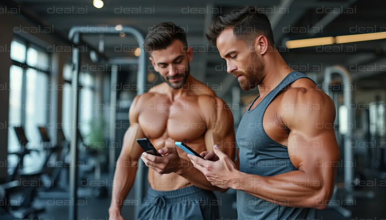 Workout Buddies Checking Their Progress