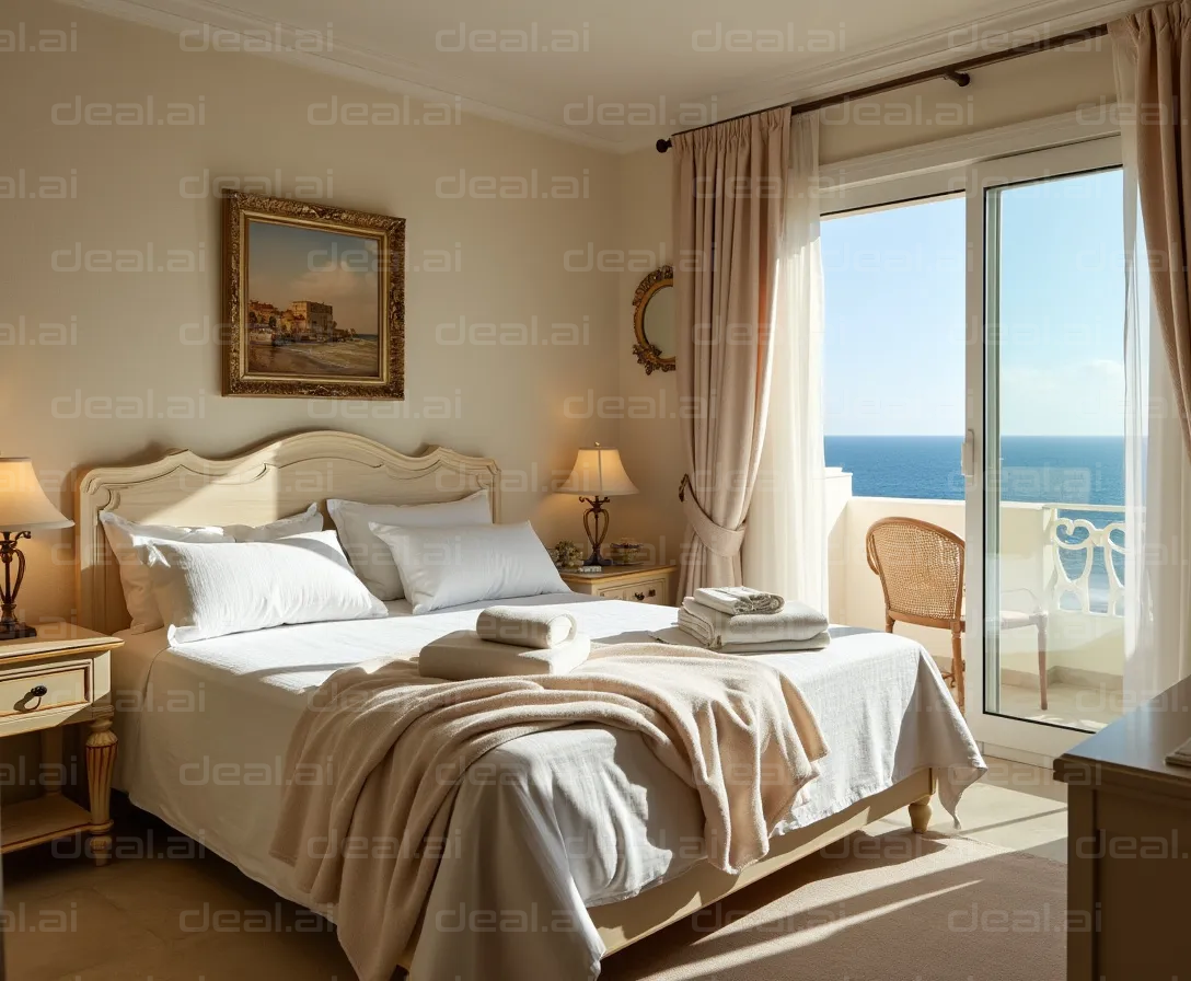 Cozy Bedroom with Ocean View Balcony