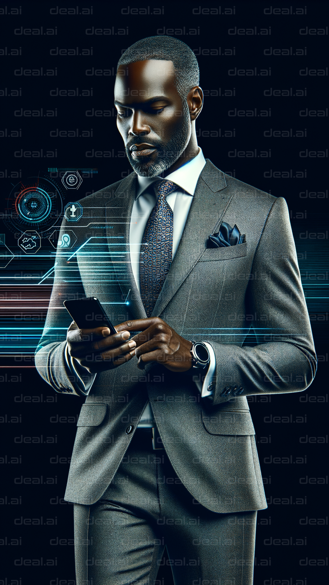 "Futuristic Businessman Portrait"