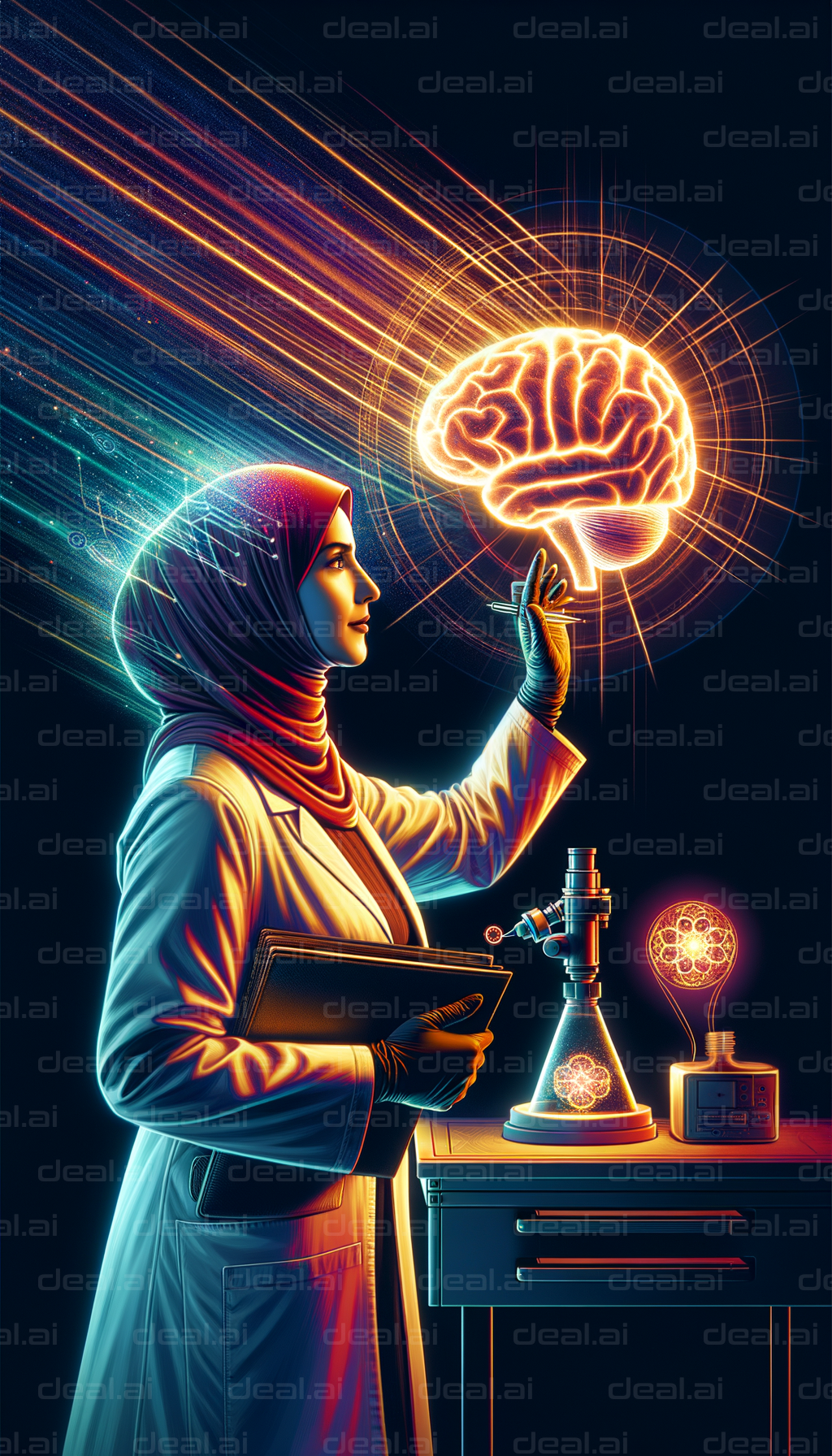 "Scientist Exploring the Human Brain"