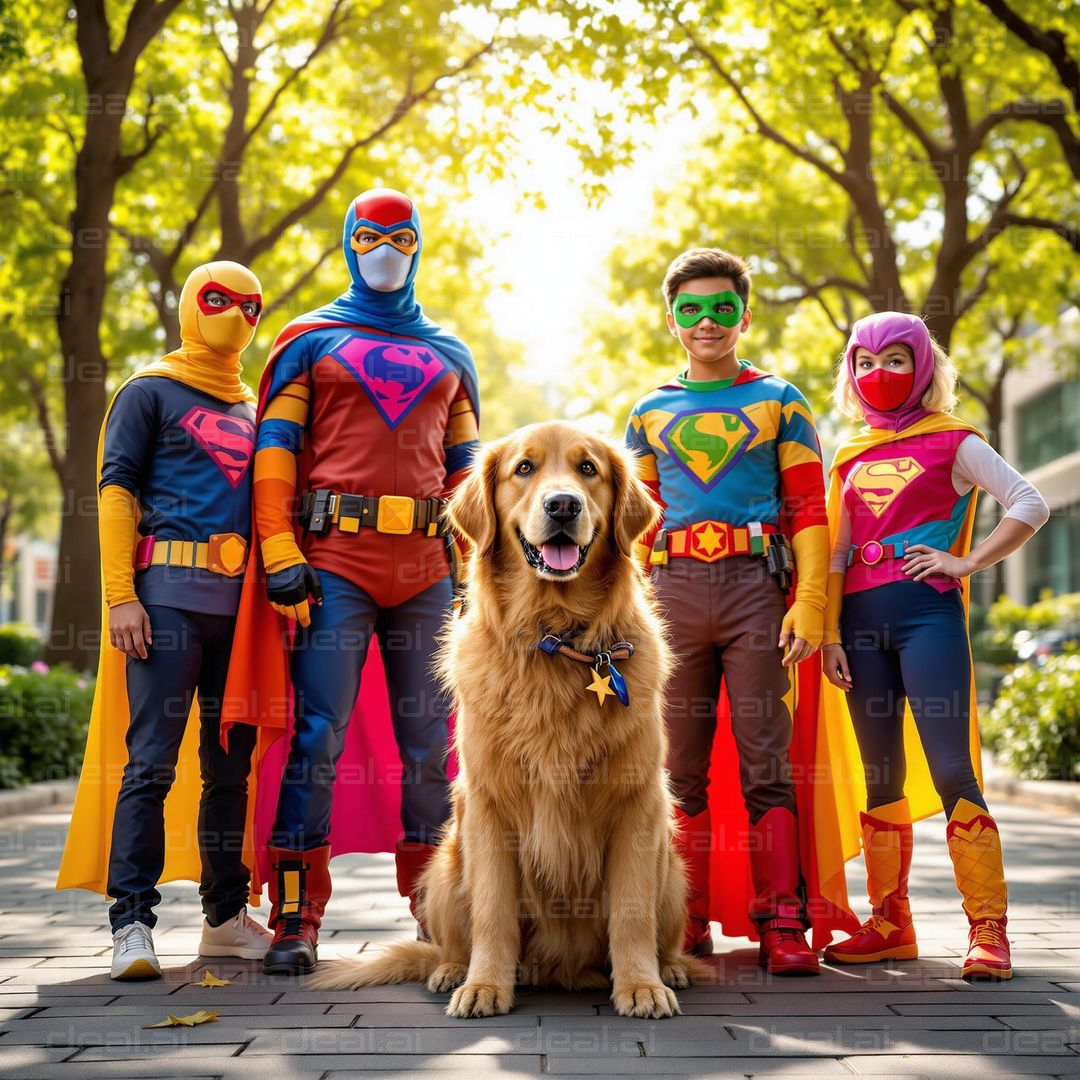 Superheroes and Their Loyal Pup