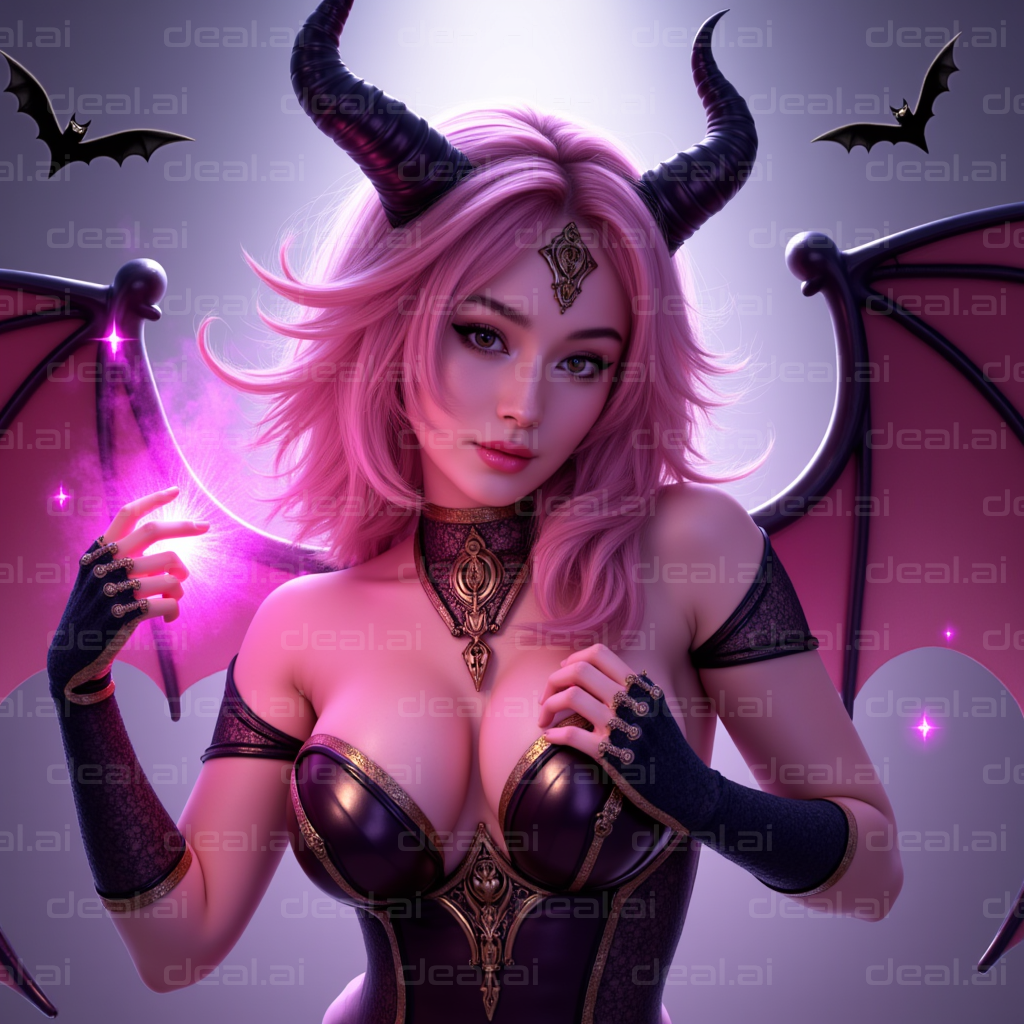 Mystical Demoness with Pink Aura