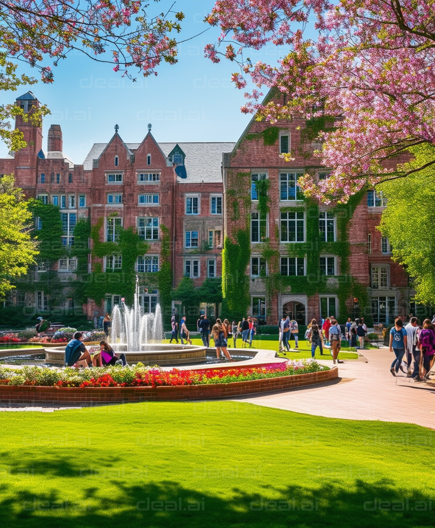 "Spring Day on a College Campus"