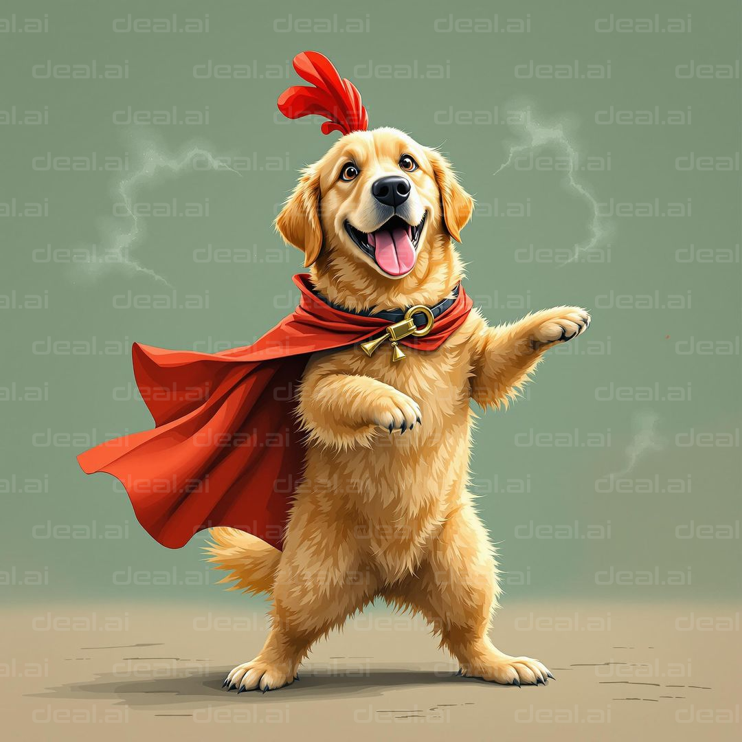 Super Pup in Red Cape