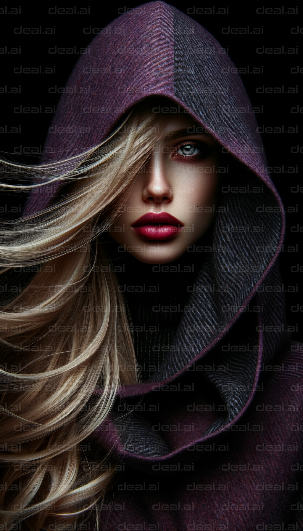 "Mysterious Hooded Beauty"