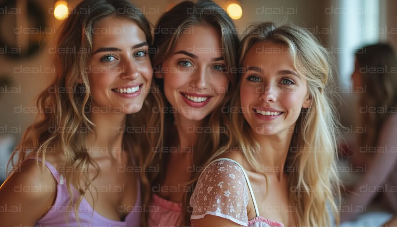 "Smiling Friends Enjoying a Moment Together"