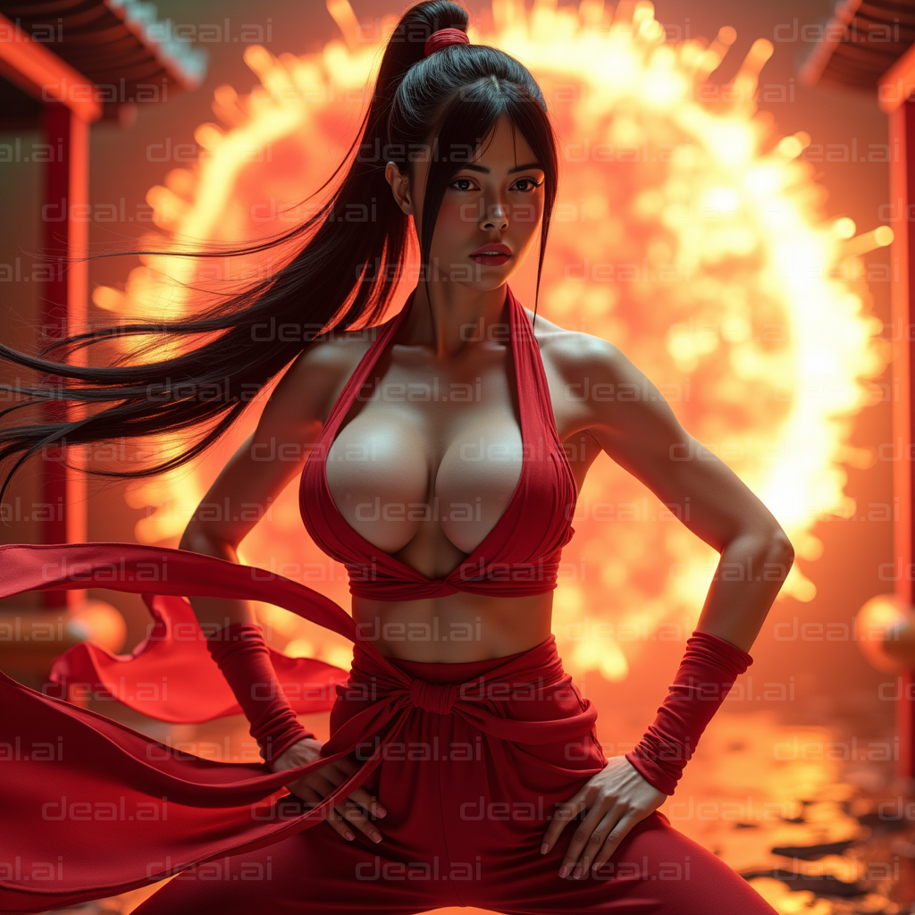 Fierce Warrior in Red