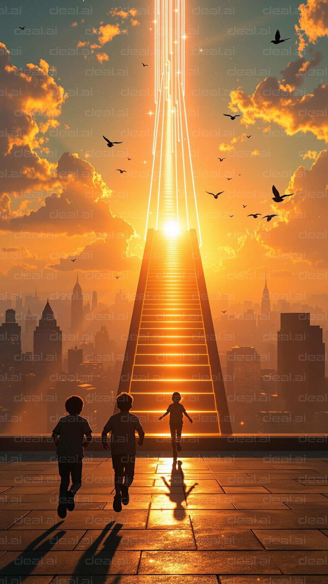 "Chasing the Light: A Journey Upward"