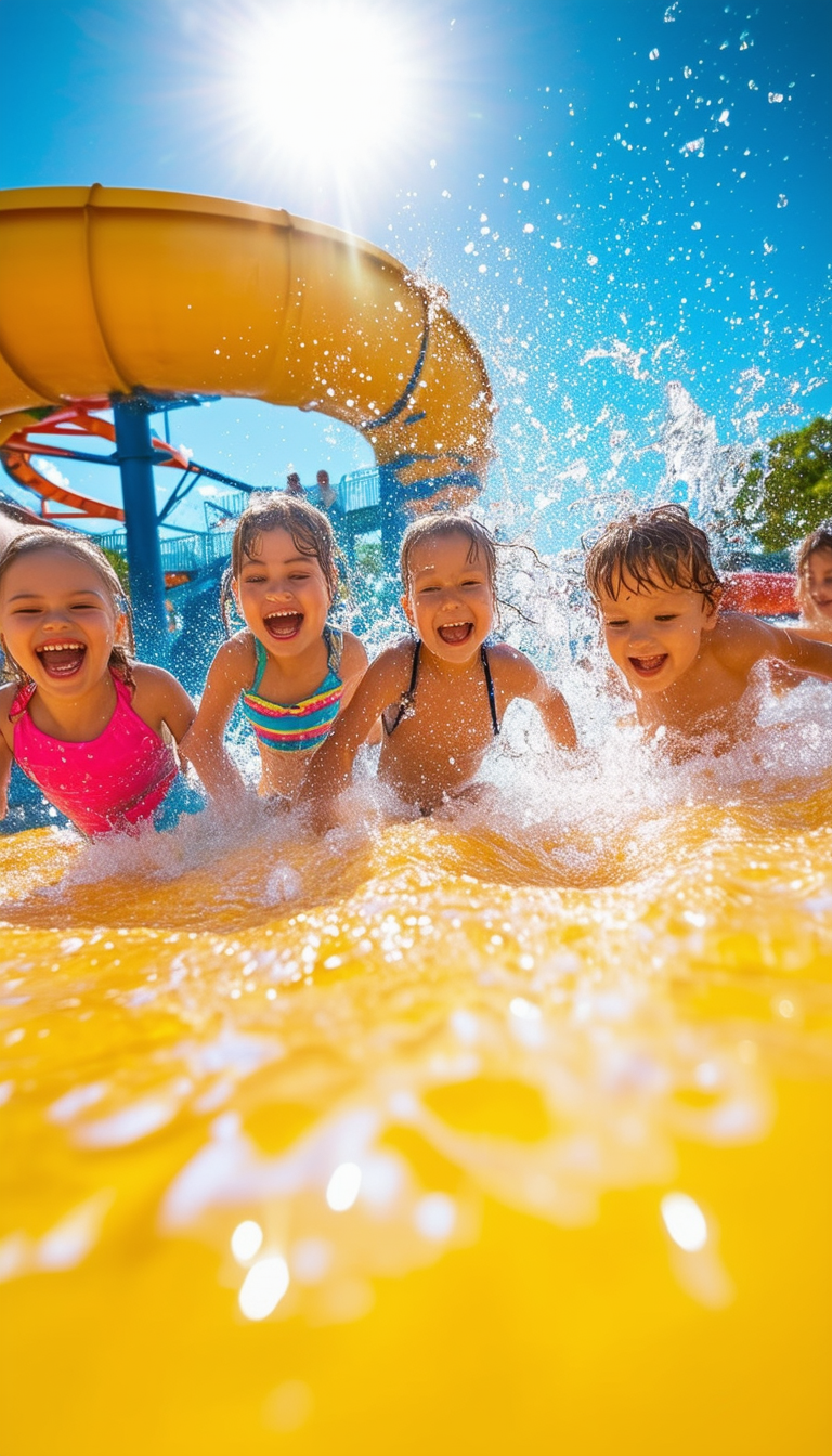 "Kids Splashing Fun Under the Sun"