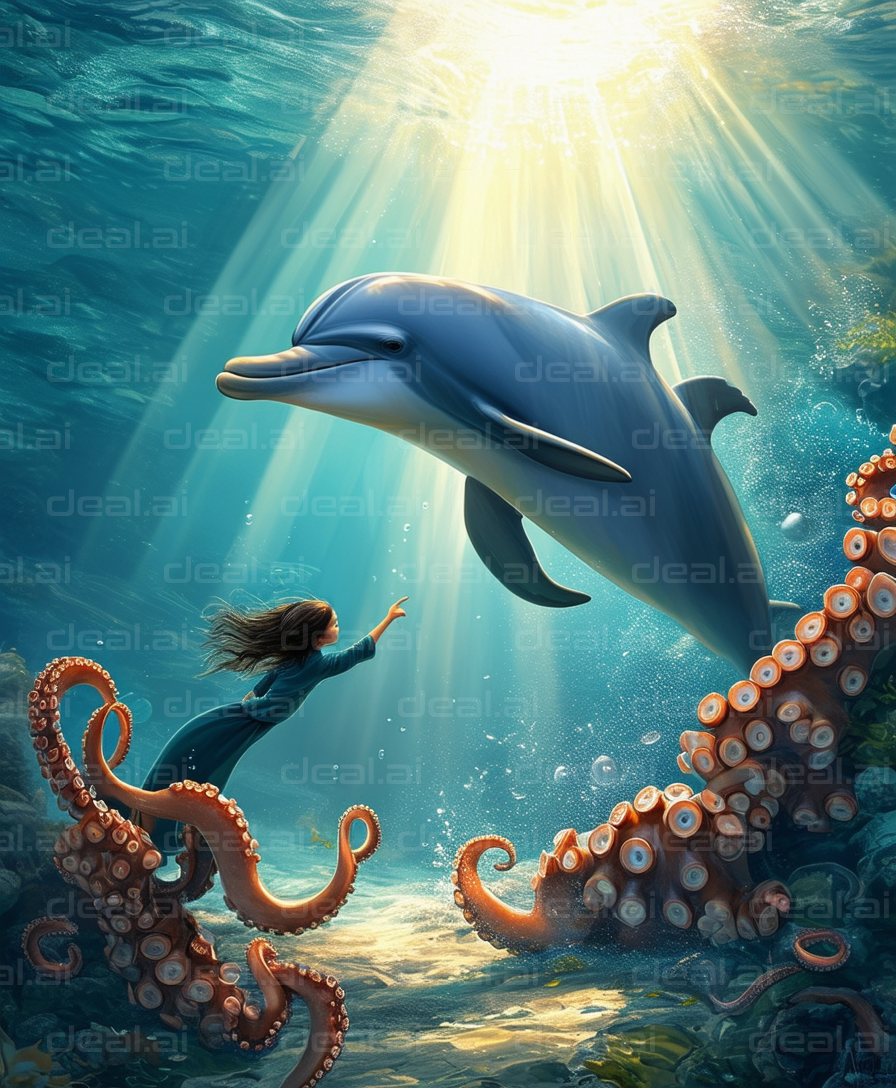 Underwater Adventure: Meeting a Dolphin