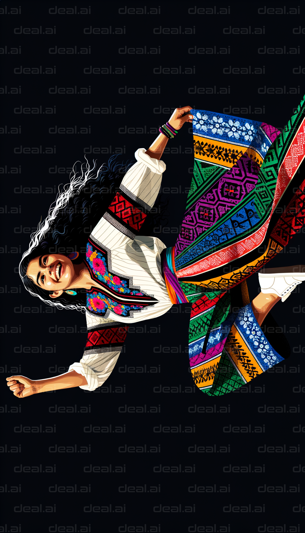 "Colorful Joy in Traditional Attire"