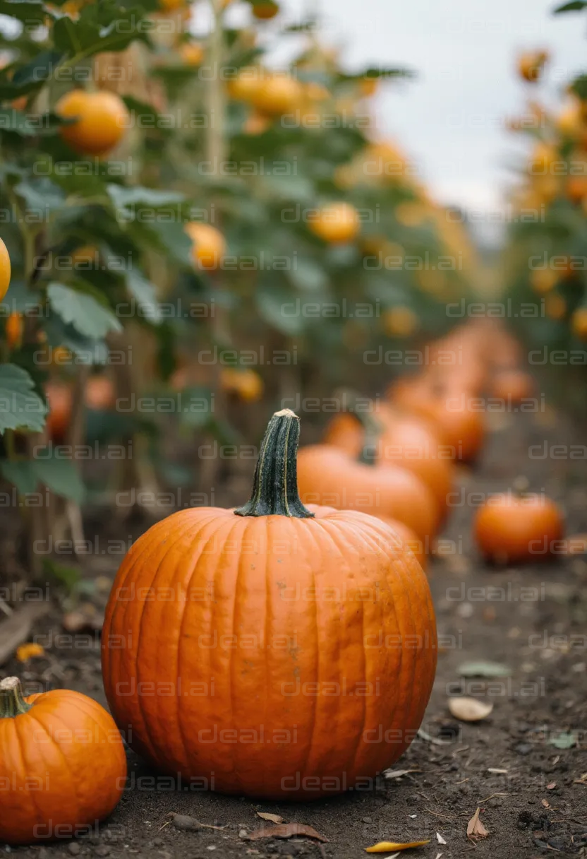 "Pumpkin Patch in Autumn"