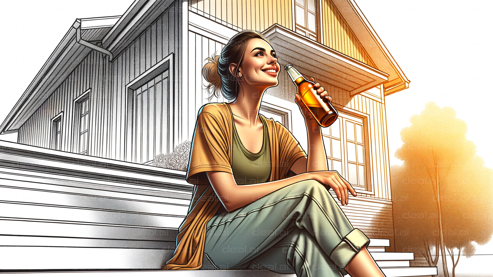 "Relaxing on the Porch with a Cold Drink"