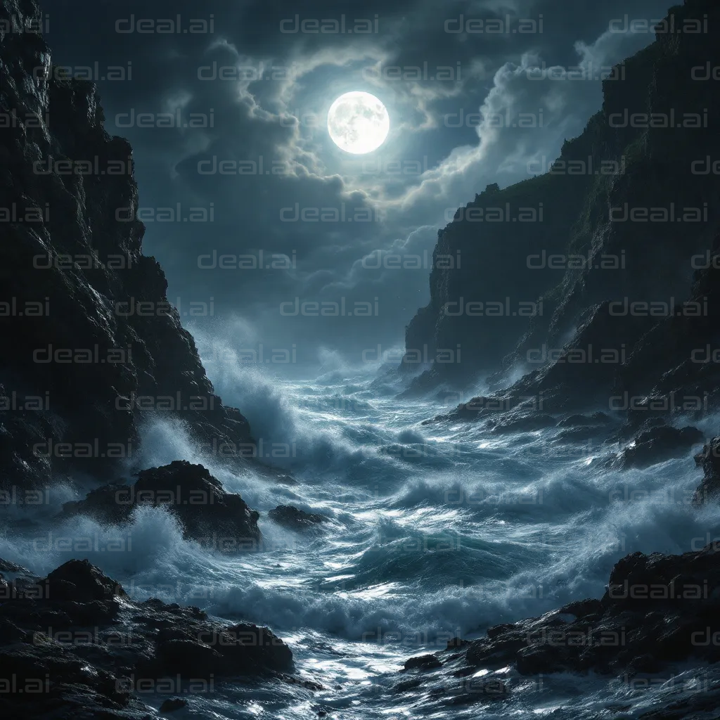 Moonlit Ocean Waves