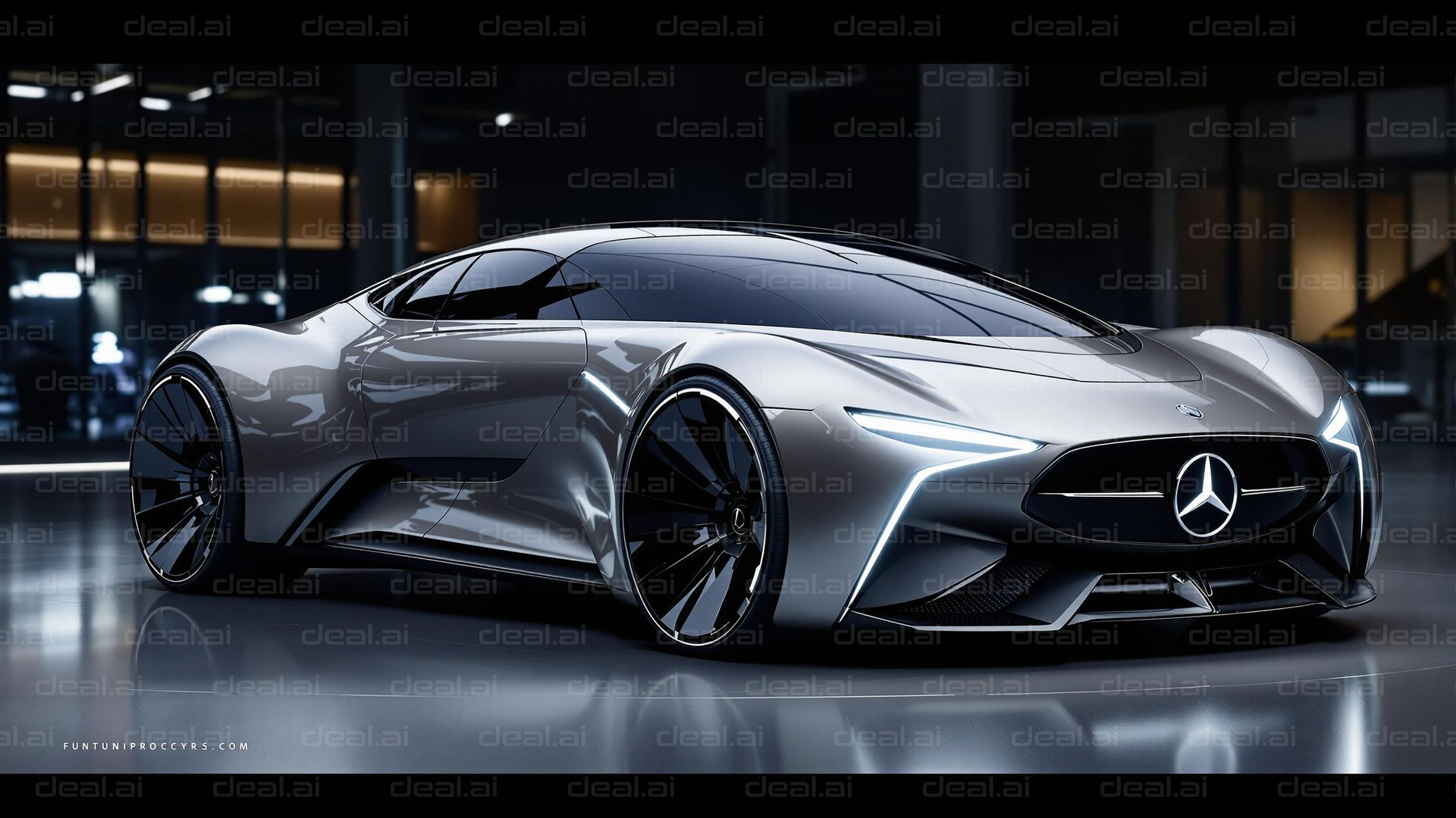Futuristic Silver Concept Car Design