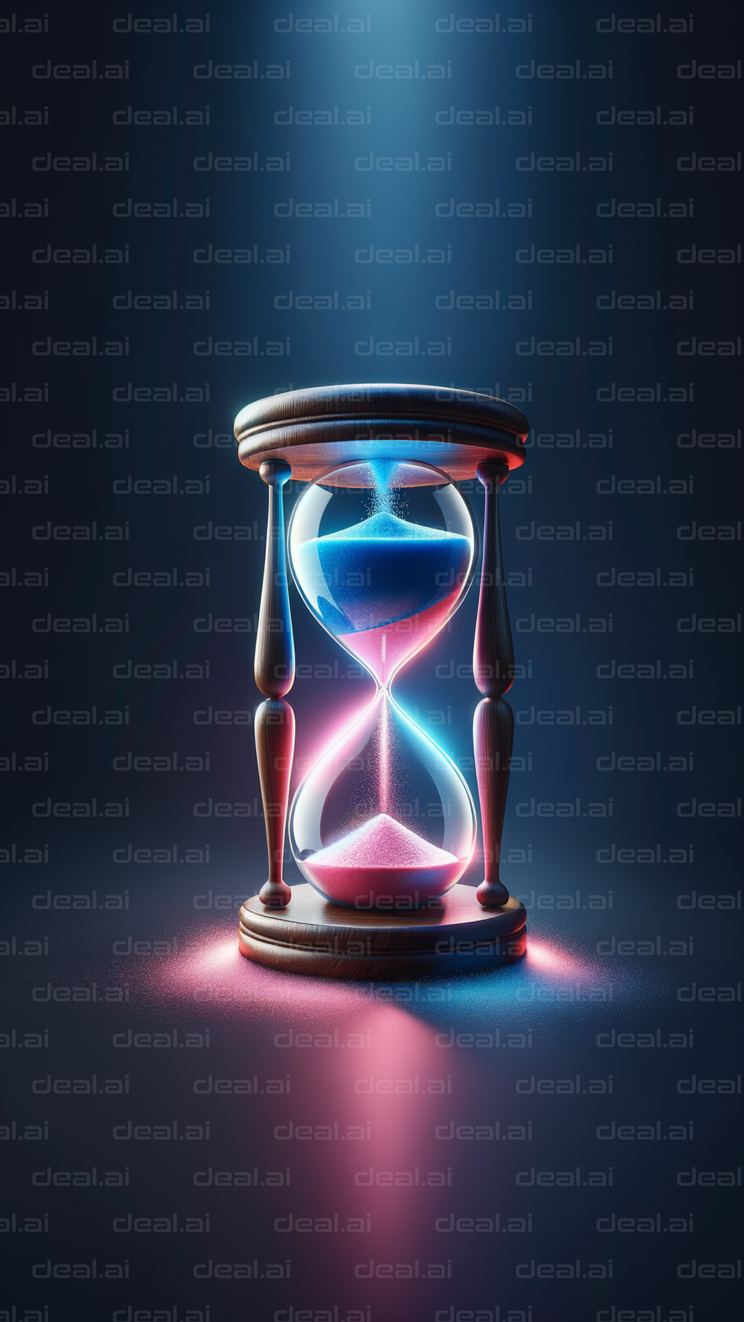 Glowing Hourglass in Motion