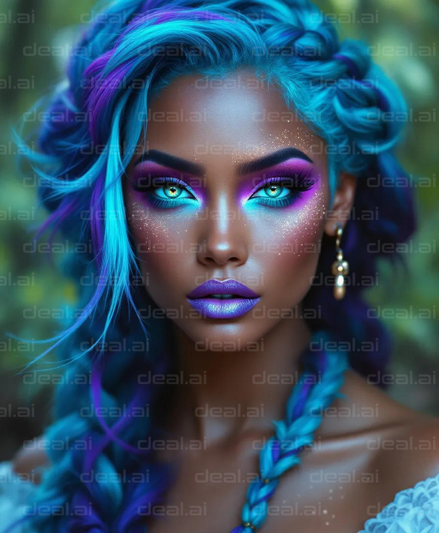 Mystical Blue Fantasy Portrait