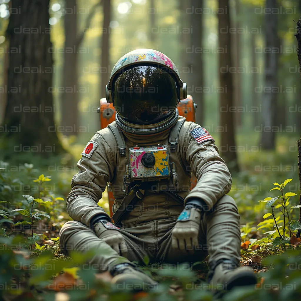 "Astronaut Exploring a Forest"
