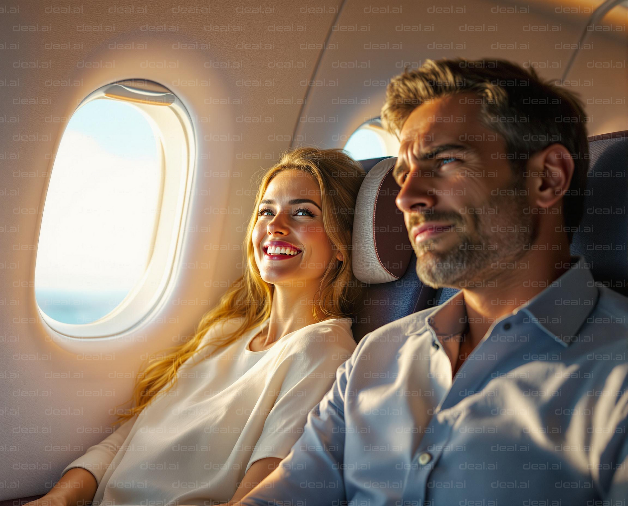 Happy Airplane Travelers