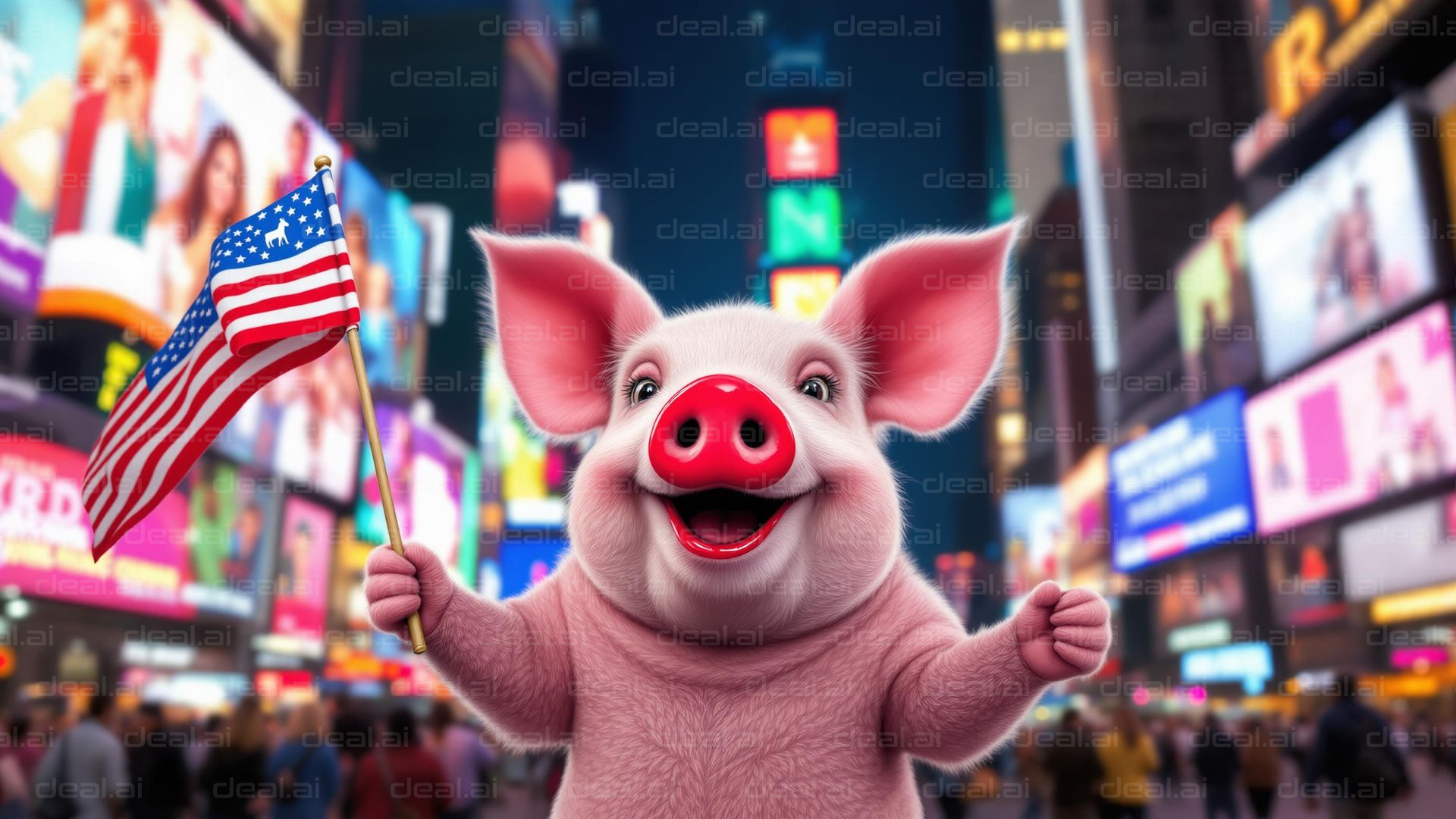 Patriotic Pig in Times Square