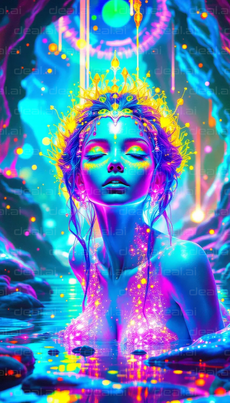 "Neon Dreamscape Goddess"