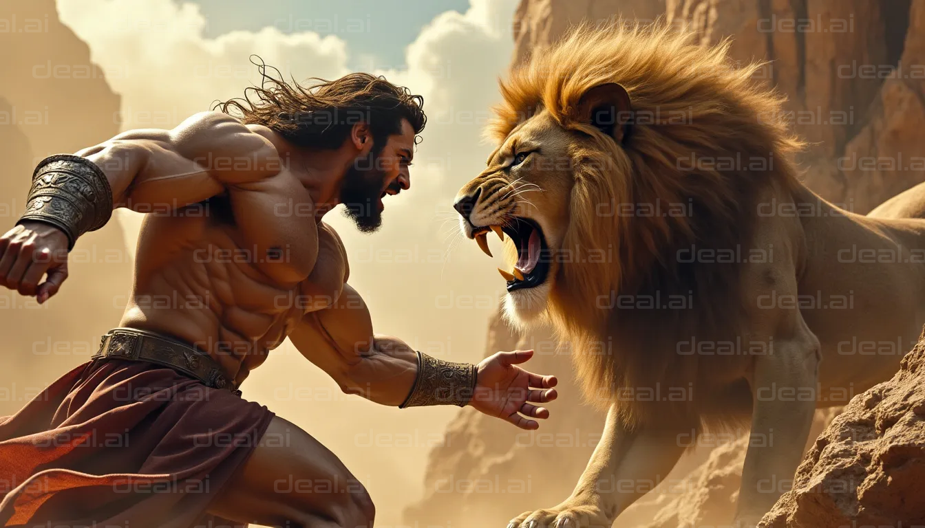 Epic Showdown: Warrior vs. Lion