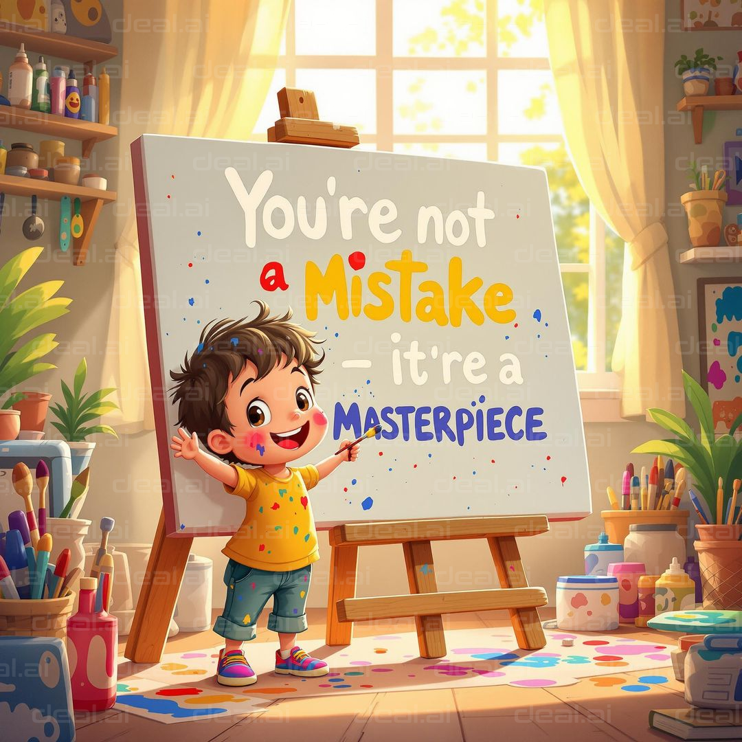 Child's Inspirational Art Message