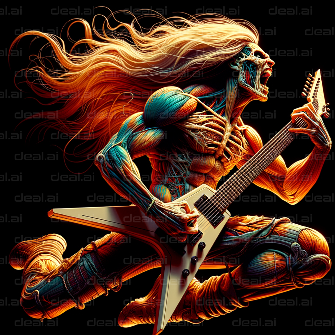 "Epic Skeleton Guitarist Rocks Out"