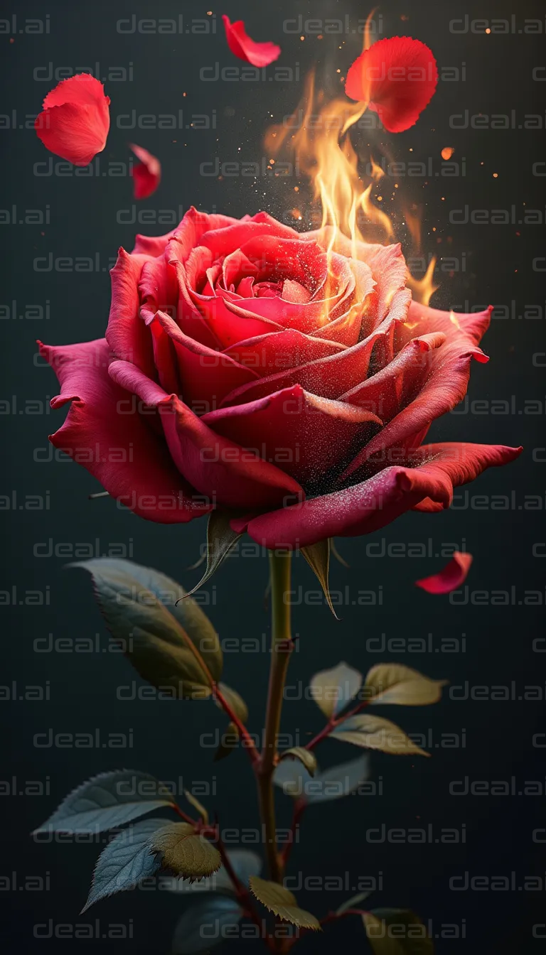 "Burning Red Rose"