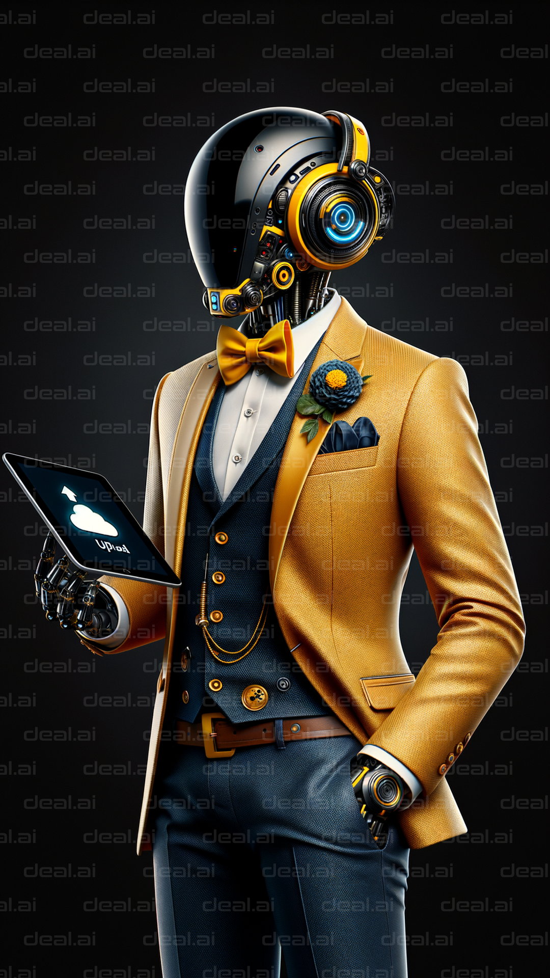 "Dapper Robot with Tablet"