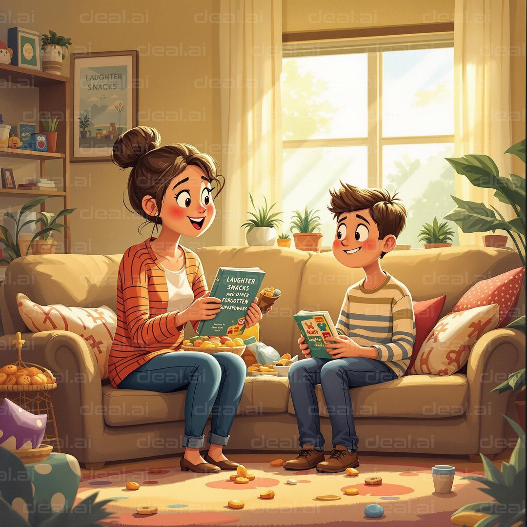 "Cozy Afternoon Reading Together"