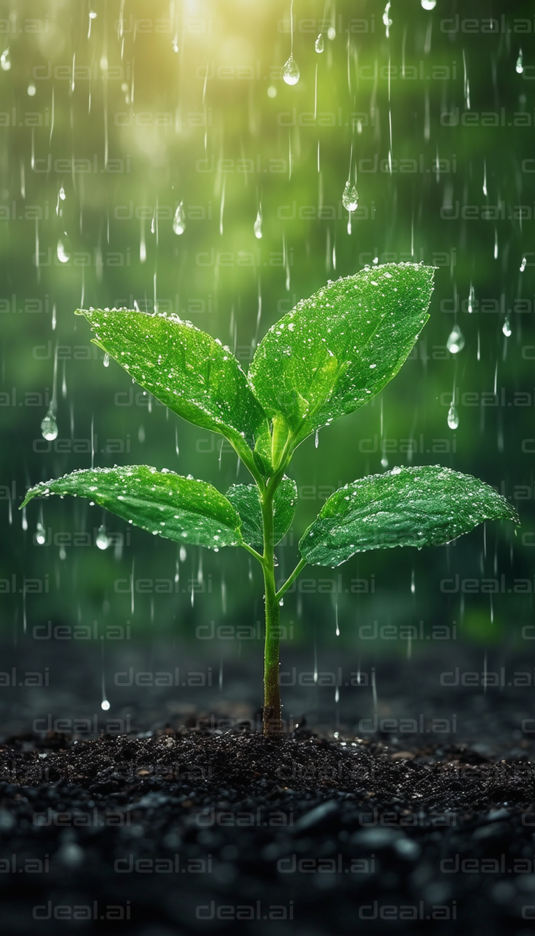 "Seedling in the Rain"