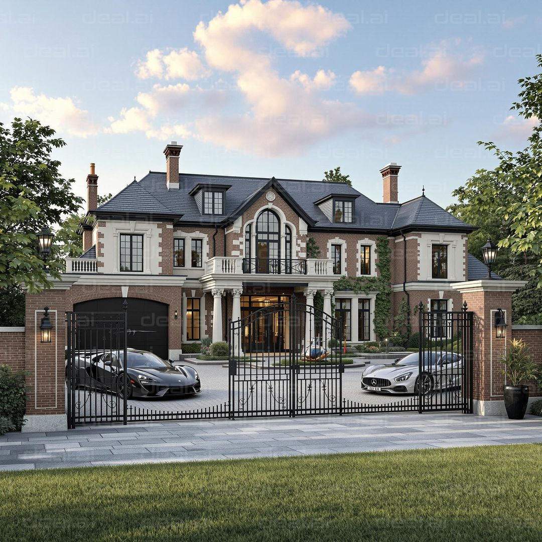 Luxury Mansion and Sports Cars