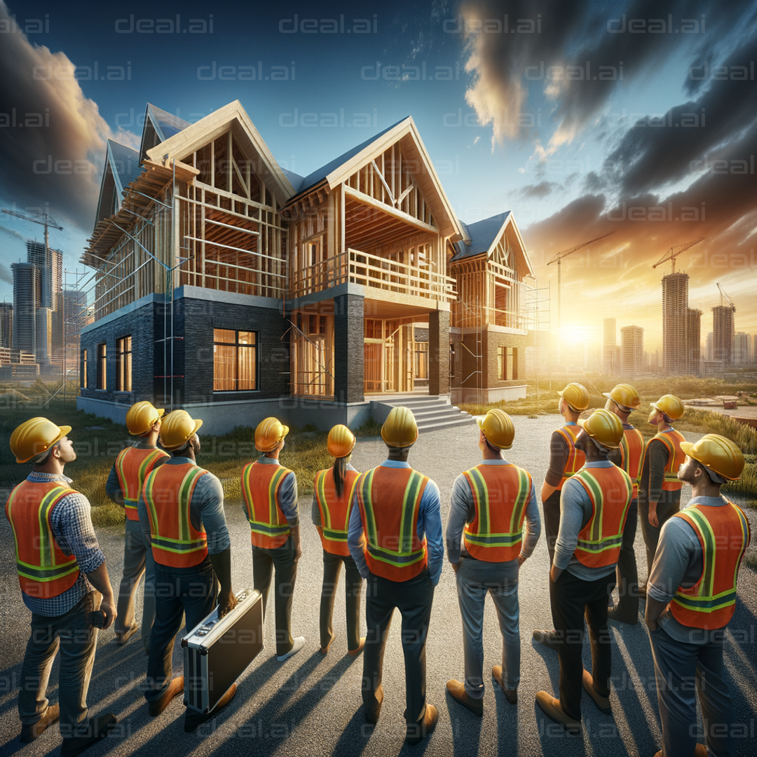 Construction Team at Sunrise Briefing