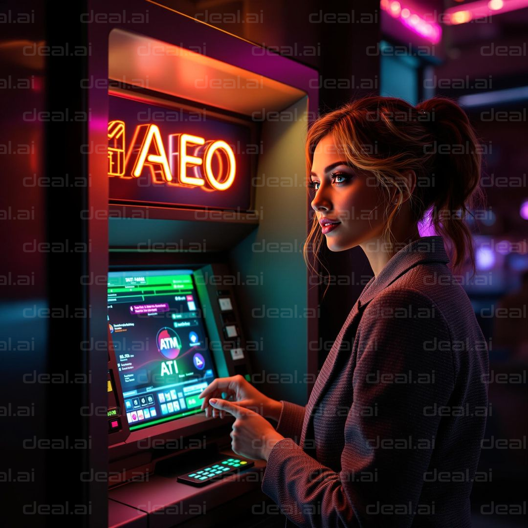 "Nighttime ATM Transaction Glow"