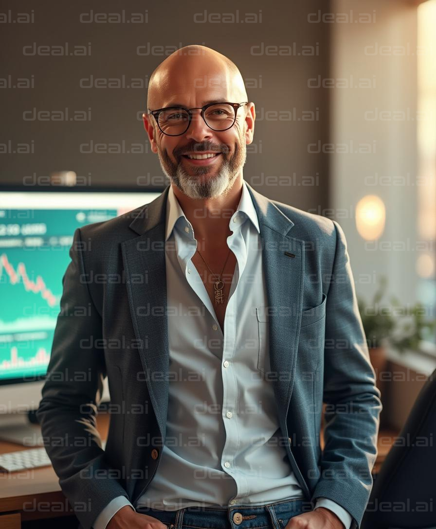 Confident Businessman in Modern Office