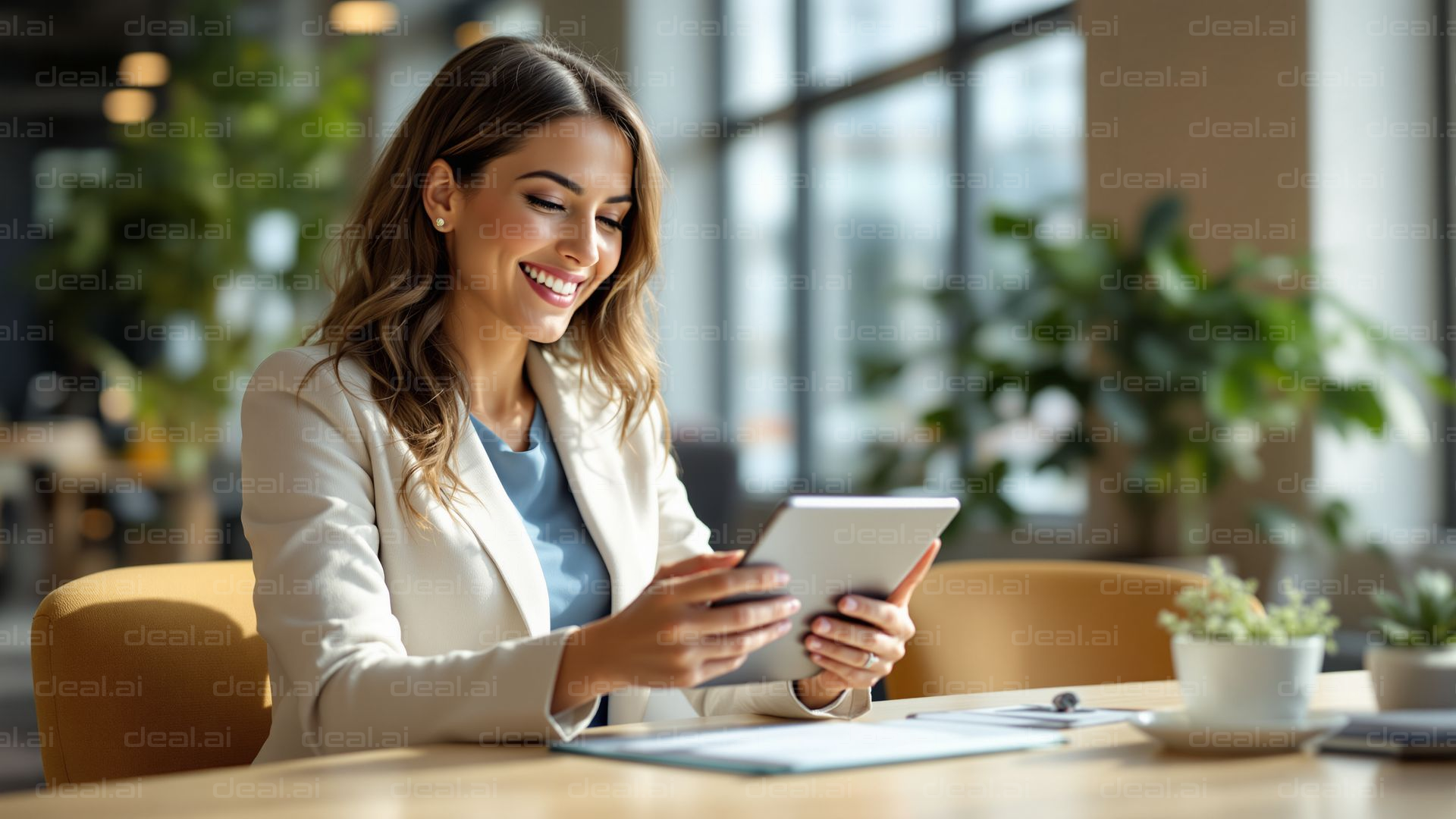 Smiling Professional with Tablet