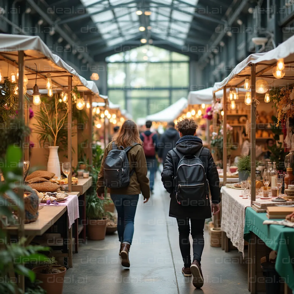 "Strolling Through a Cozy Indoor Market"