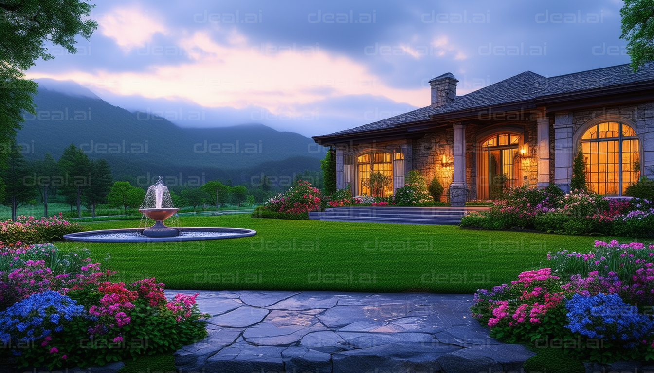 Elegant Garden Retreat at Sunset