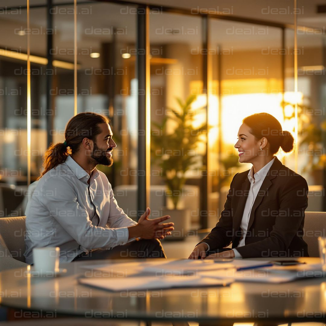 "Business Meeting at Sunset"