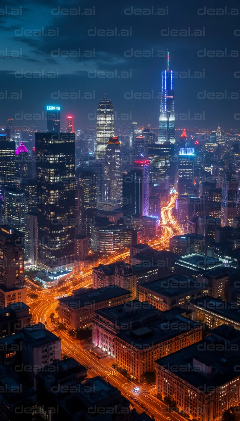 Shanghai Skyline at Night