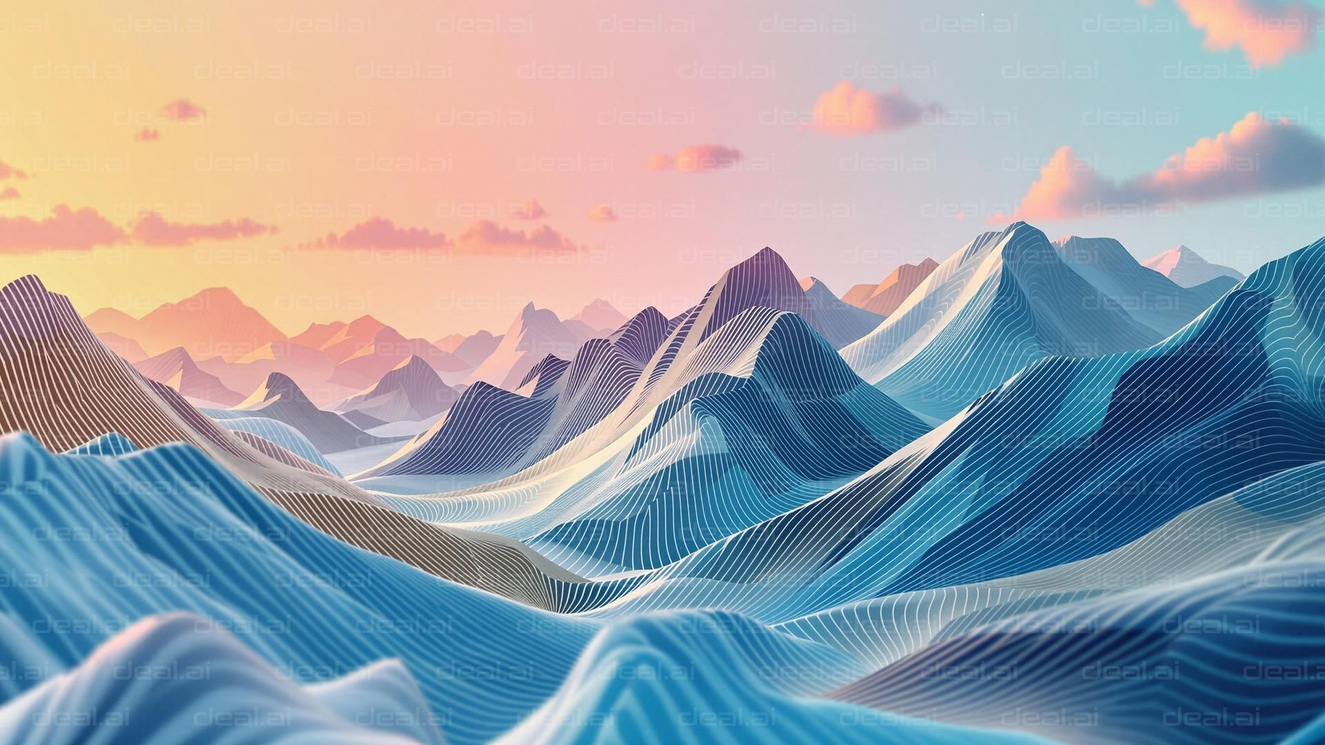 Abstract Mountain Serenity Scene