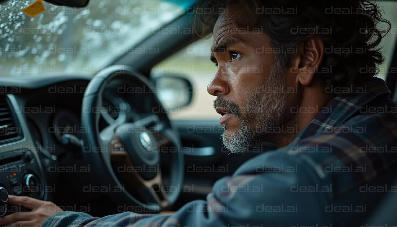 Man Driving in Rainy Weather