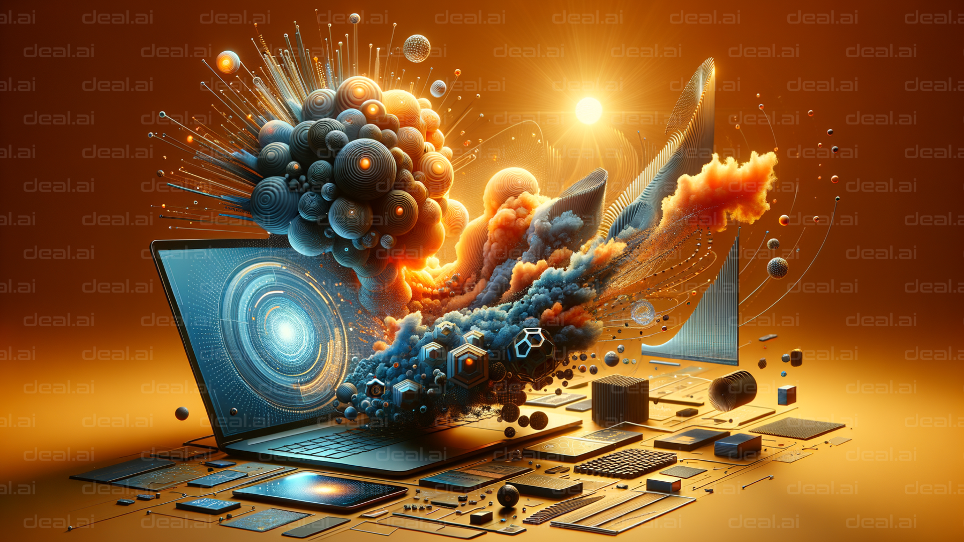 Futuristic Tech Explosion Artistry