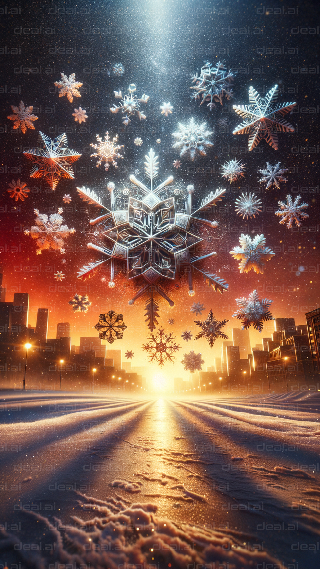 "City Snowflakes at Dawn"