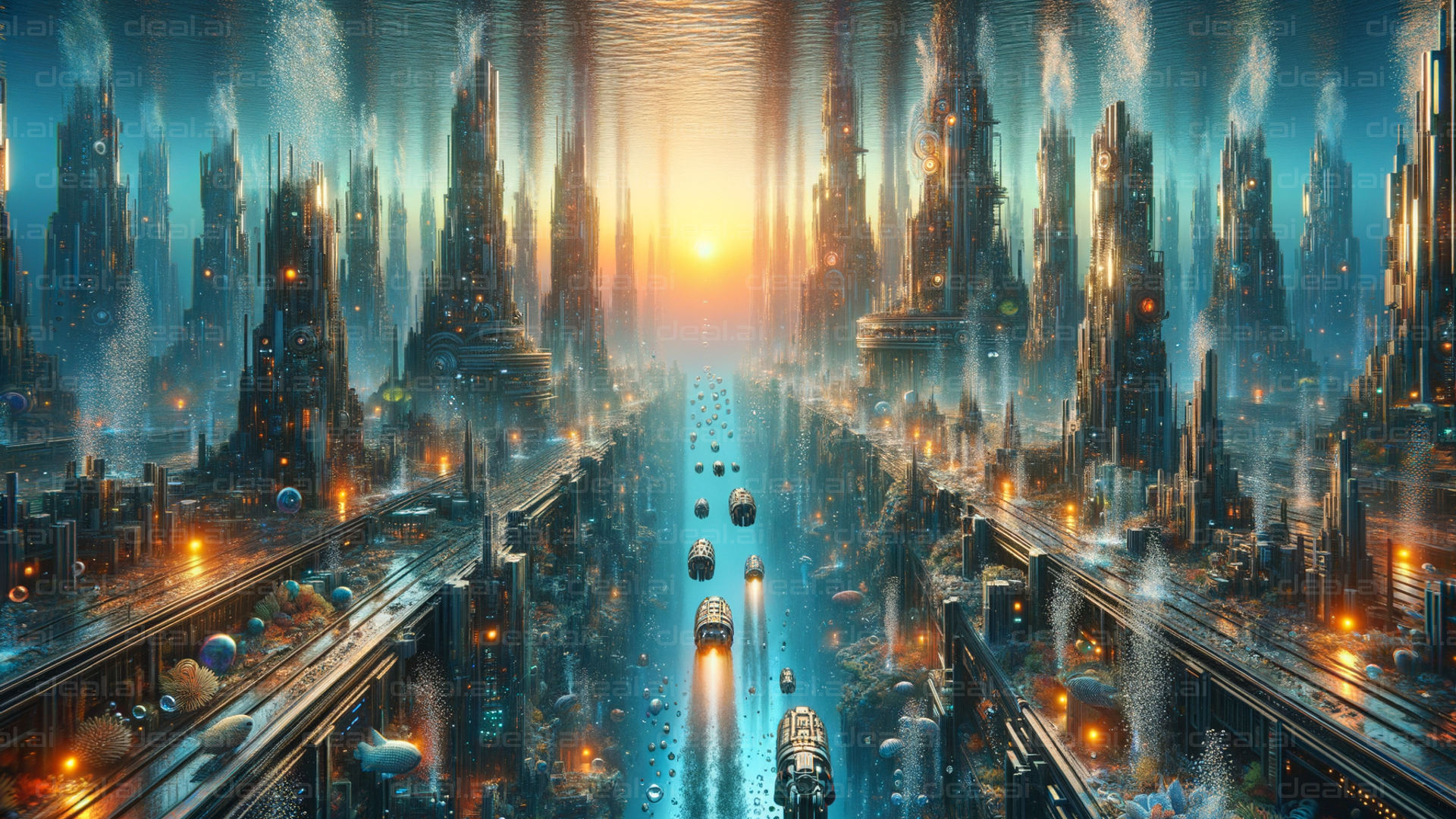 "Futuristic Underwater Metropolis"